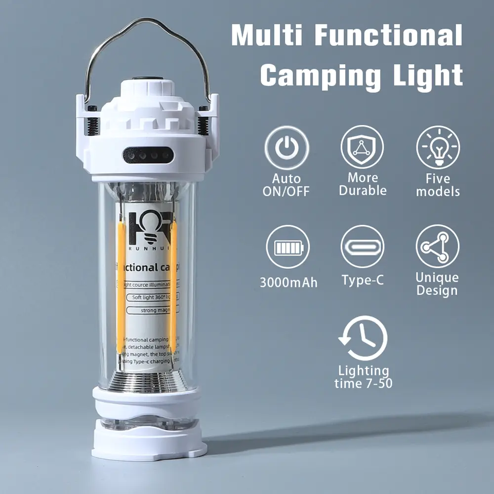 DOTWISE 3000mAH Camping Portable Retro Lantern Camping Lighthouse Tent Light Lantern Decor Waterproof Outdoor Atmosphere lights