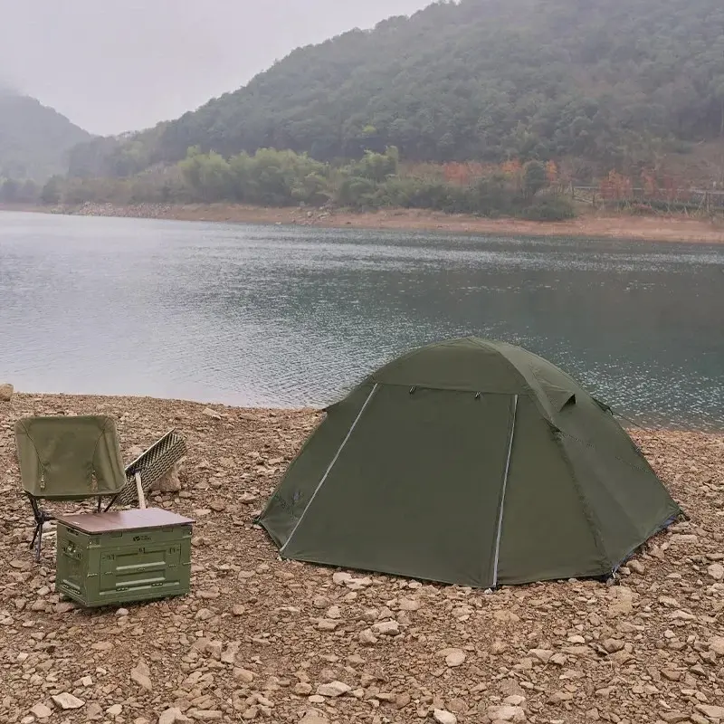 Ultralight 2.1kg Outdoor Tent - Rainproof, Portable, Double Doors, 2 - 4 Persons, Folding for Camping Travel with Aluminum Pole