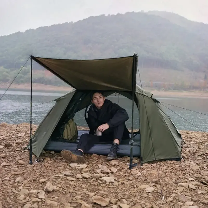 Ultralight 2.1kg Outdoor Tent - Rainproof, Portable, Double Doors, 2 - 4 Persons, Folding for Camping Travel with Aluminum Pole