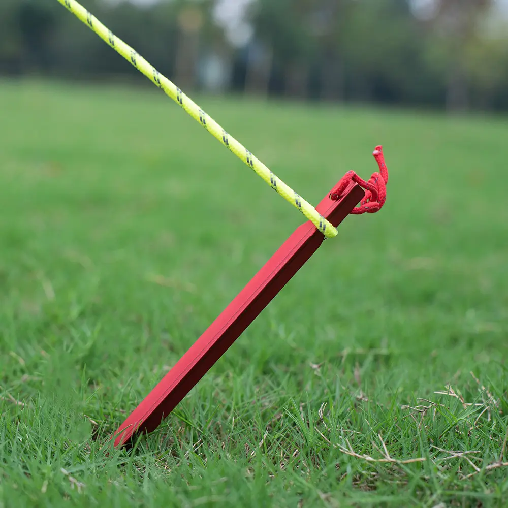 6Pcs Canopy Tent Pegs Aluminum Alloy Outdoor Garden Stakes Ground Nail With Cord For Camping Backpacking Hiking Tent Accessories