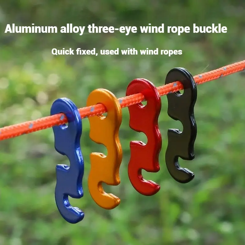 10/20pcs Adjustable Aluminum Rope Buckle for Outdoor Camping Tent Fastener S-type Tent Rope Clip Buckle Fixing Tensioner