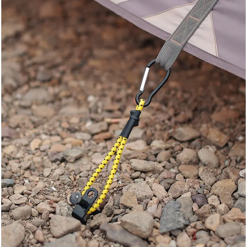 2pcs Outdoor Climbing Buckle Elastic Rope Elastic Rope Multi Functional Hook Strong Pulling Force Bold Camping Tent Accessories