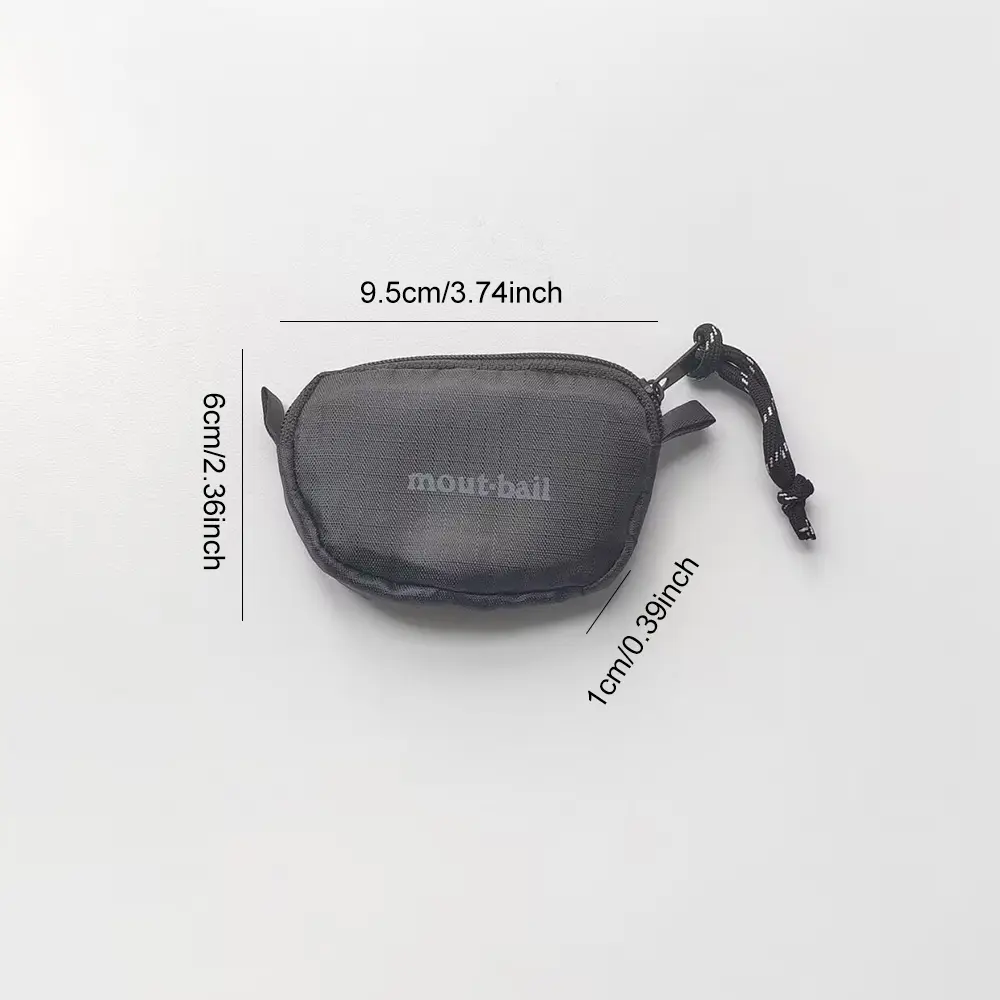 A new Japanese zipper coin purse, mini headphone storage bag, lightweight outdoor key card bag, small hanging bag