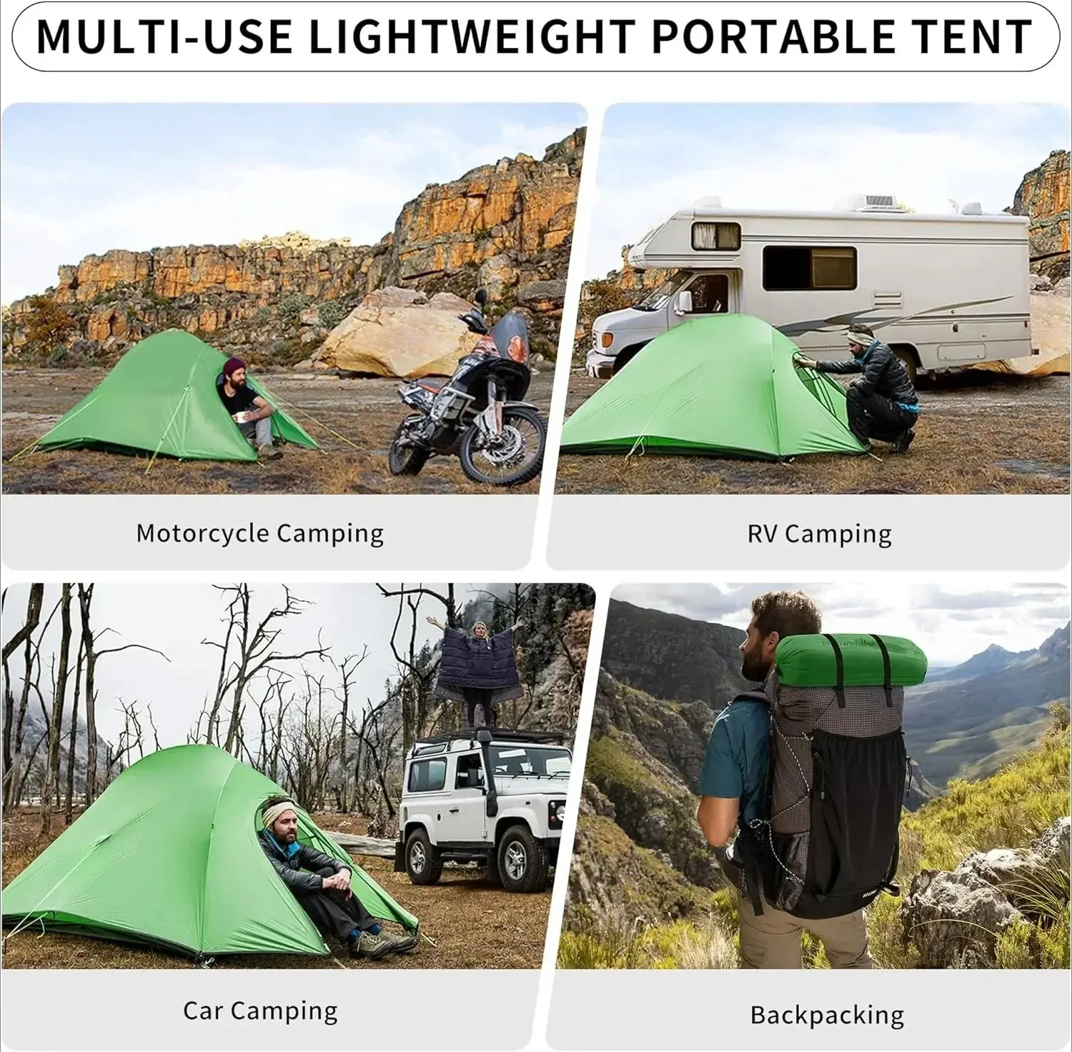 Mei Zi Cloud Up 2 Person Camping Tent Waterproof Easy Build Ultralight Beach Tent Outdoor Hiking Backpacking Shelter Tents