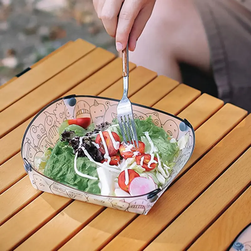 Outdoor lightweight folding tableware, portable bowls, plates, water cups, multi-purpose camping tableware