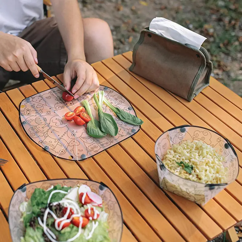 Outdoor lightweight folding tableware, portable bowls, plates, water cups, multi-purpose camping tableware