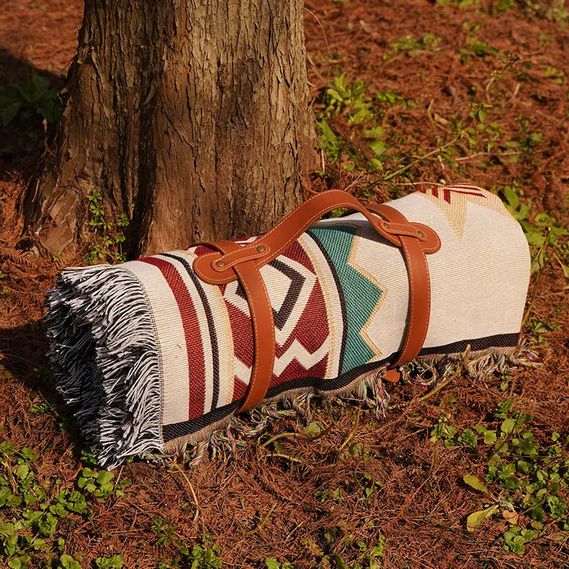 Bohemian Carpet Picnic Mat Outdoor Mat Camping Supplies Picnic Cloth Equipment Moisture-proof Mat Ins Ethnic Style