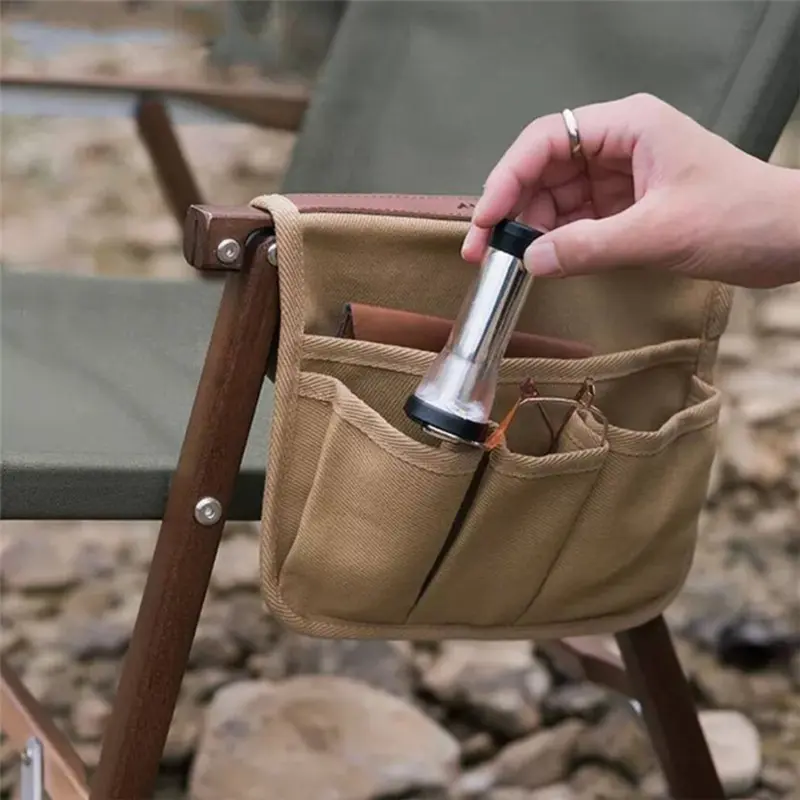 1PC Outdoor Camping Chair Armrest Storage Bags Portable Beach Chair Side Hanging Bags for Fishing Camping Hiking Organizer Pouch