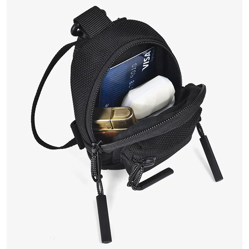 Punk Coin Purse Mini Pendant Bag Card Holder Handbag Small Wallet Chest Bag Key Packing Bag Earphone Storage Bag Travel