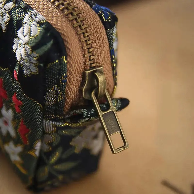 Vintage Gold Stamping Embroidery Pencil Bag Large Capacity Pencilcase Pencil Pouch Cosmetic Bag Student Stationery