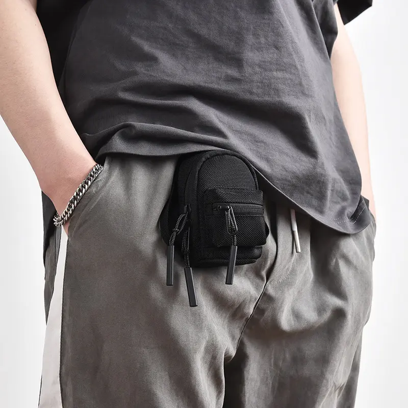 Punk Coin Purse Mini Pendant Bag Card Holder Handbag Small Wallet Chest Bag Key Packing Bag Earphone Storage Bag Travel