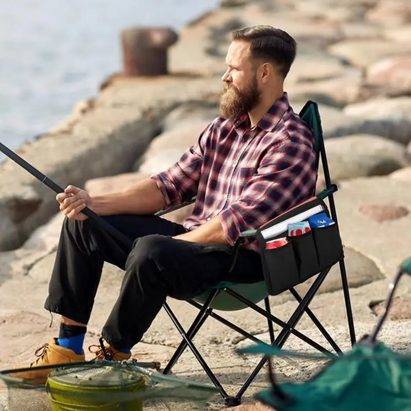 1PC Outdoor Camping Chair Armrest Storage Bags Portable Beach Chair Side Hanging Bags for Fishing Camping Hiking Organizer Pouch
