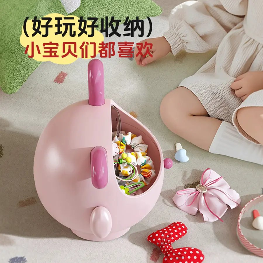 Creative and cute desktop storage box with large capacity for children's and girls' hair rings, headband, jewelry storage box