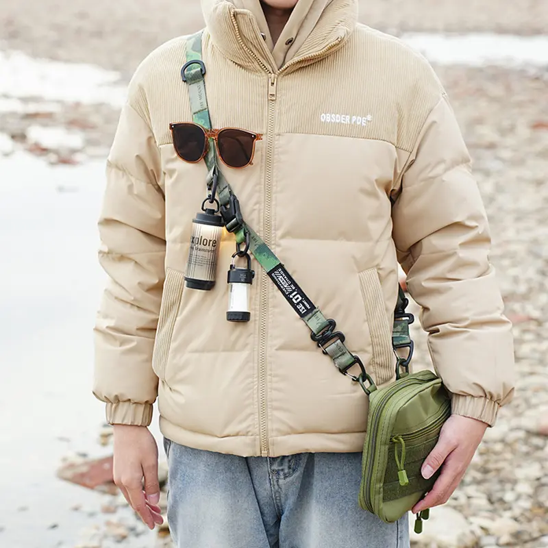 Outdoor multifunctional diagonal hanging rope with adjustable length and expandable single shoulder crossbody backpack strap