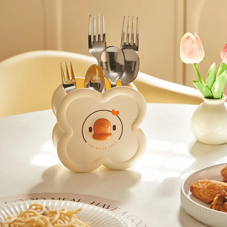 Cute Cartoon Round Pencil Holder Office Desk Pen Pot Cup Case Container Organiser Durable Pencil Case