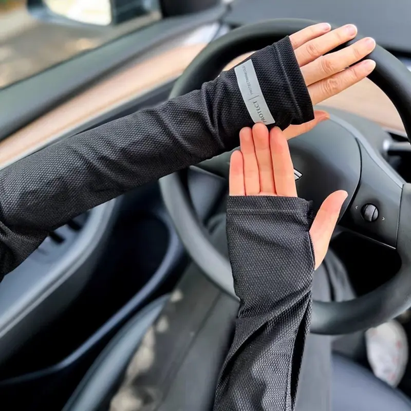 Unisex Cycling Arm Sleeves Ice Fabric Anti-UV Sunscreen Running Cycling Sleeve Outdoor Sport Anti-cursor Arm Warmers