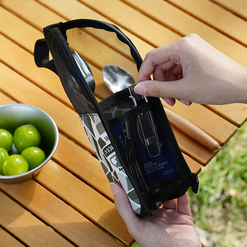 Outdoor portable drainage utensil bag, miscellaneous storage bag, travel cosmetics, toiletries storage bag, camping picnic bag