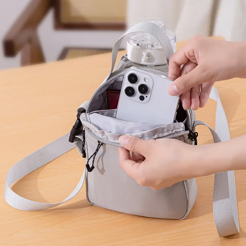 New travel portable water bottle bag, change key, mobile phone diagonal cross bag, cycling fitness single piece water bottle bag