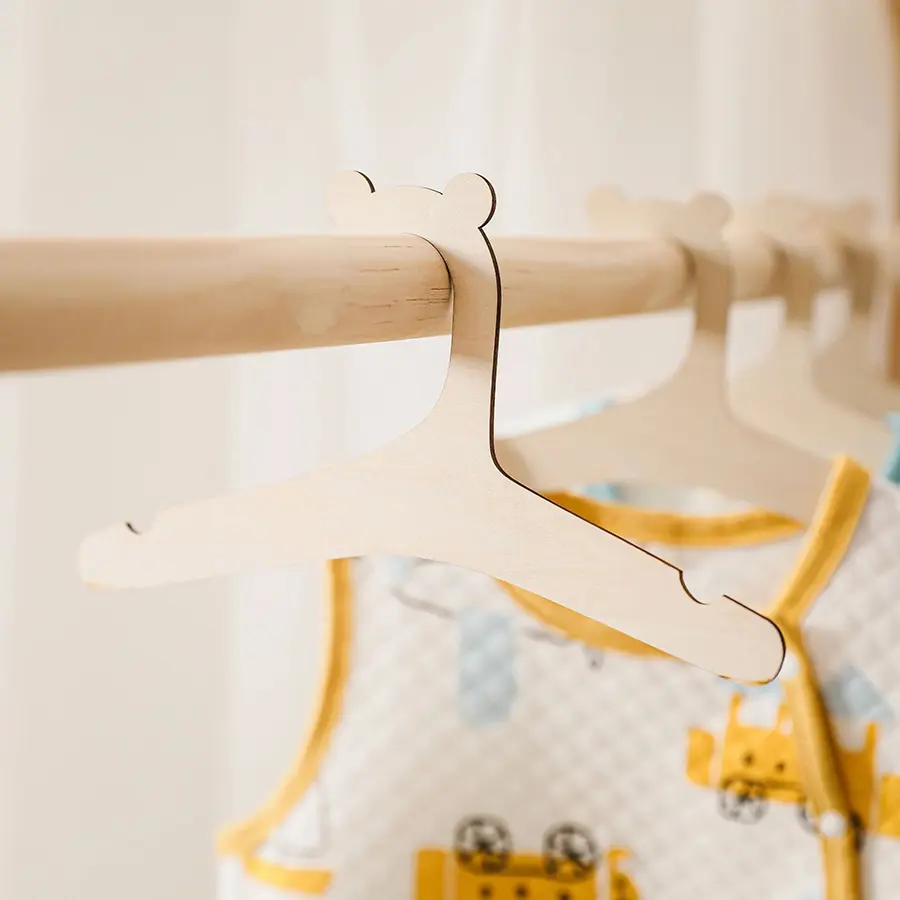 10 Pcs Wooden Hanger For Baby Clothes Natural Wood Hanger For Baby Clothes Hanger Rack Room Nursery Decor For Kids