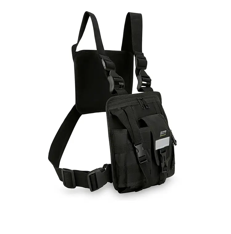 Reflective Design Chest Rig Bag Wear-resistant Tactical Vest Bag Multiple Pockets Students Chest Bag Hip-hop Streetwear Backpack