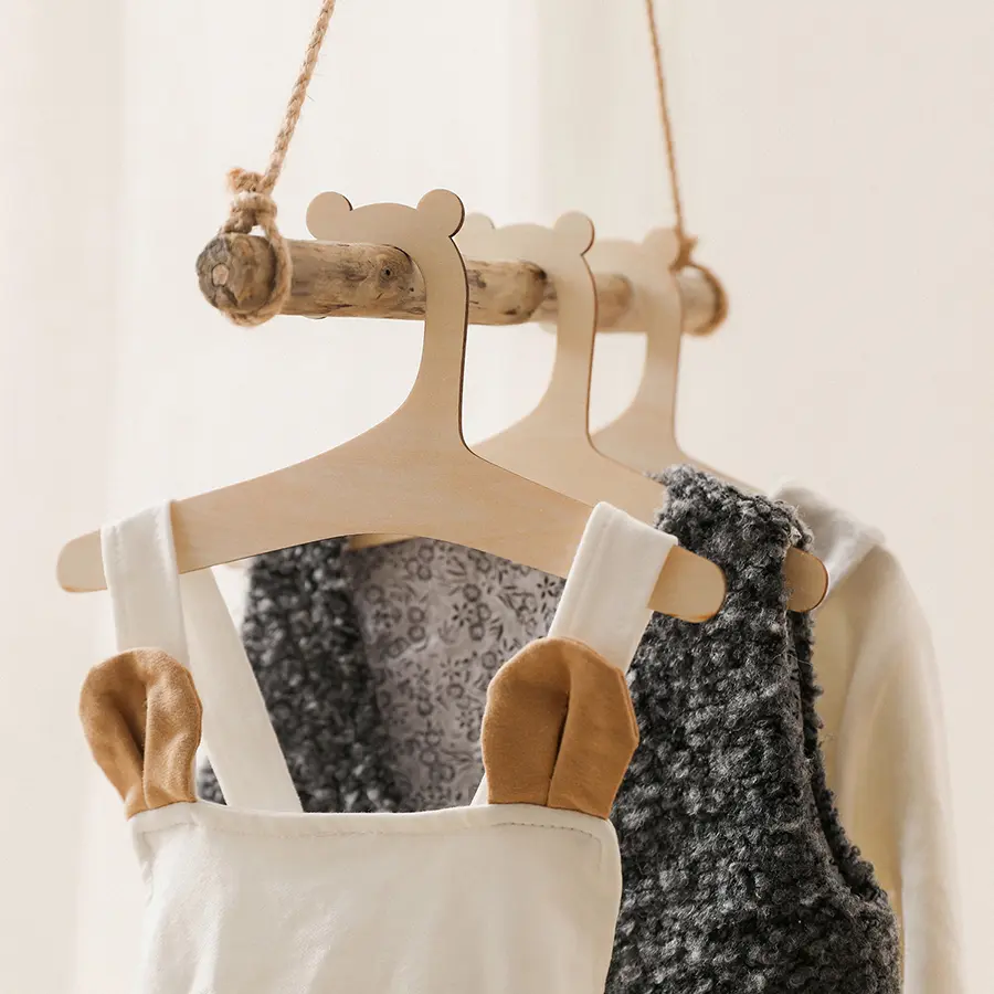 10 Pcs Wooden Hanger For Baby Clothes Natural Wood Hanger For Baby Clothes Hanger Rack Room Nursery Decor For Kids