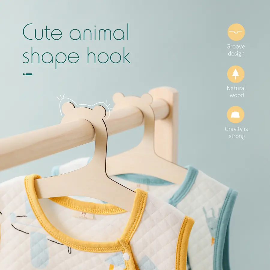 10 Pcs Wooden Hanger For Baby Clothes Natural Wood Hanger For Baby Clothes Hanger Rack Room Nursery Decor For Kids