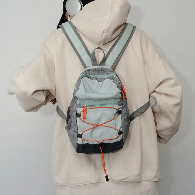 Unisex Outdoor Backpack, Drawstring mini Casual bag lightweight versatile hiking bag Fashion men and women travel small backpack
