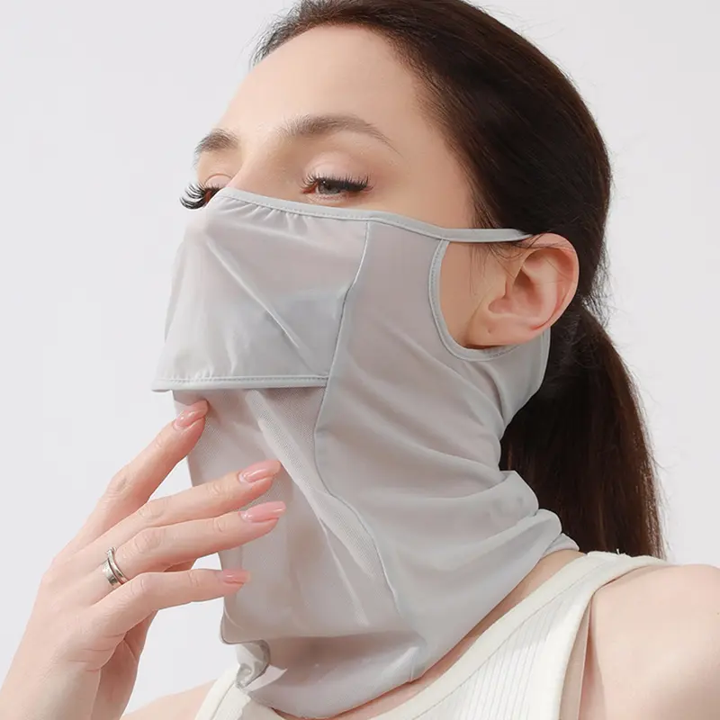 Breathable Ice Silk Face Scarf Outdoor Sports Anti-uv Face Mask Head Scarf With Adjustable Buckle Driving Riding Hiking Hunting