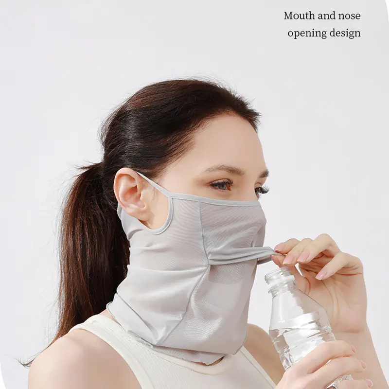 Breathable Ice Silk Face Scarf Outdoor Sports Anti-uv Face Mask Head Scarf With Adjustable Buckle Driving Riding Hiking Hunting