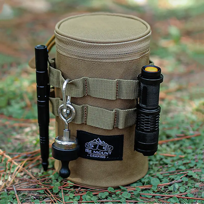 Outdoor Travel Water Cup Storage Bag Multi-functional Tactical 600D Oxford Cloth Grocery Storage Bag Camping Accessories