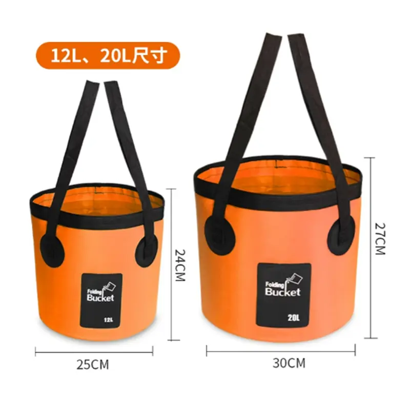 12L 20L Portable Waterproof Water Bag Folding Bucket Water Storage Container Carrier Bags For Fishing Camping Hiking