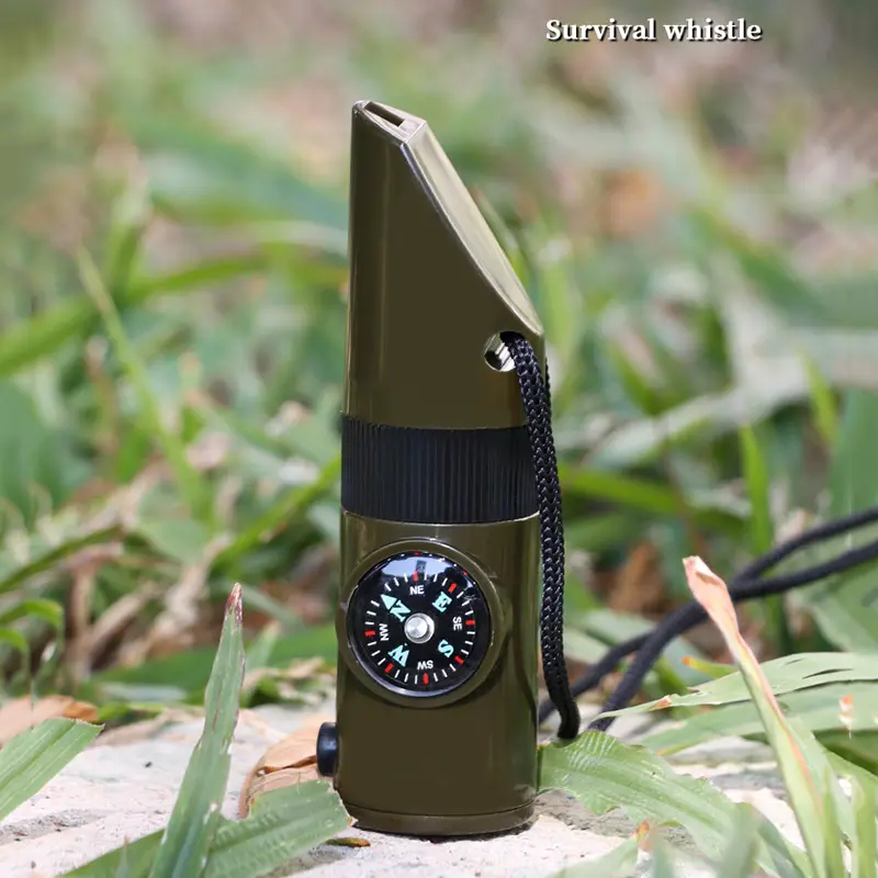Outdoor Camping 7-in-1 Multi functional Whistle for Donkey Friends Survival Whistle with Flashlight, Thermometer, Compass