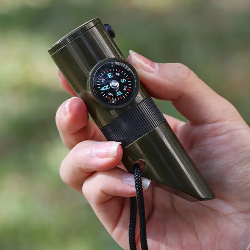 Outdoor Camping 7-in-1 Multi functional Whistle for Donkey Friends Survival Whistle with Flashlight, Thermometer, Compass