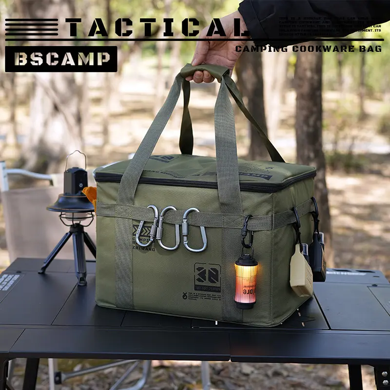 Outdoor folding storage box, picnic camping storage box, tableware, kitchenware, outdoor tactical storage bag, large capacity