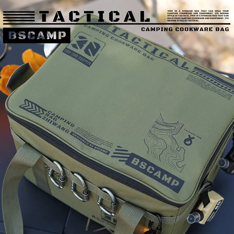 Outdoor folding storage box, picnic camping storage box, tableware, kitchenware, outdoor tactical storage bag, large capacity
