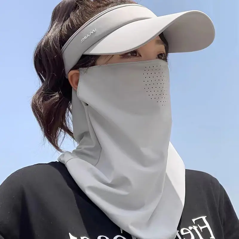Unisex Face Scarf Breathable Ice Silk UV Sun Protection Mask Soft Adjustable Anti Ultraviolet Thin For Summer Outdoor Activities