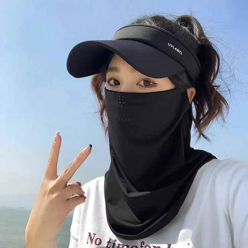 Unisex Face Scarf Breathable Ice Silk UV Sun Protection Mask Soft Adjustable Anti Ultraviolet Thin For Summer Outdoor Activities