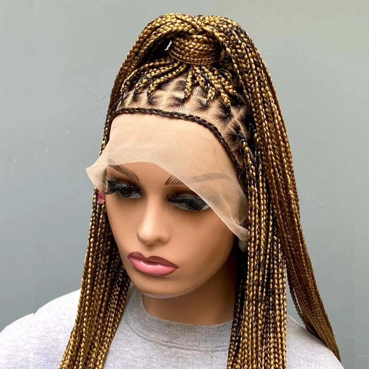 Ready to Ship Knotless Braided Wig on Full Lace braid wig  with Natural root Color 27 Glueless Braid wigs Braids For Black Women