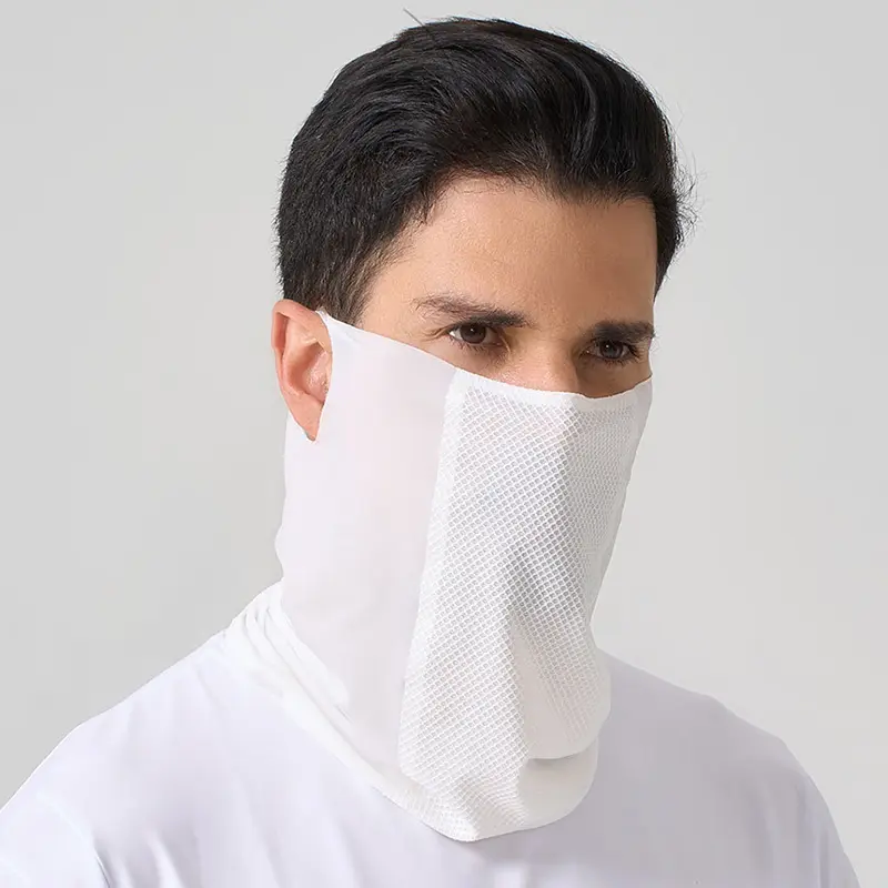 1 seamless ultra-thin sunscreen face mask for men and women, summer ice silk neck cover, breathable sun shading, windproof, outd