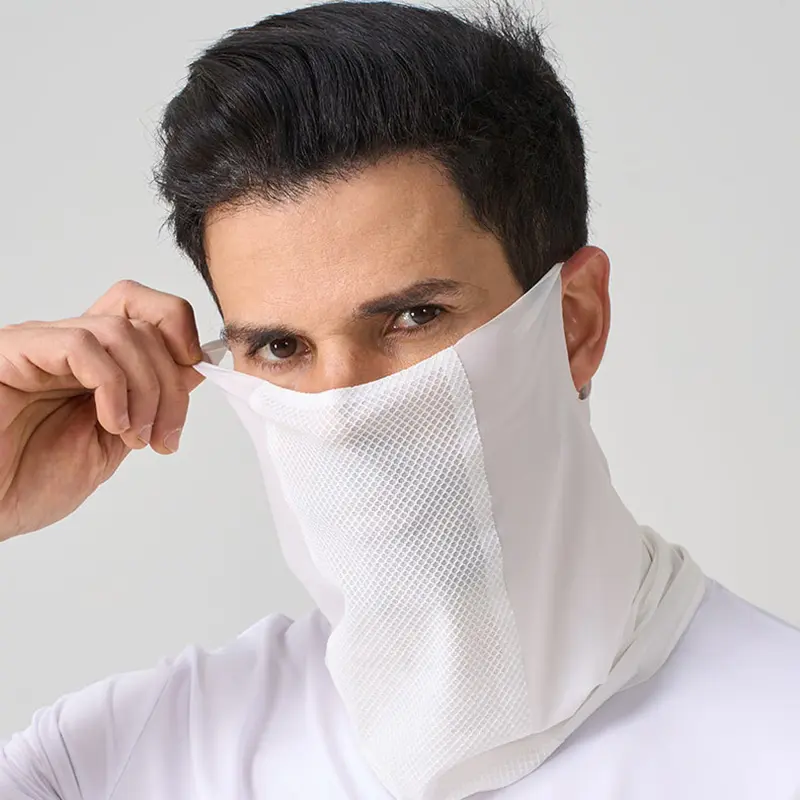 1 seamless ultra-thin sunscreen face mask for men and women, summer ice silk neck cover, breathable sun shading, windproof, outd