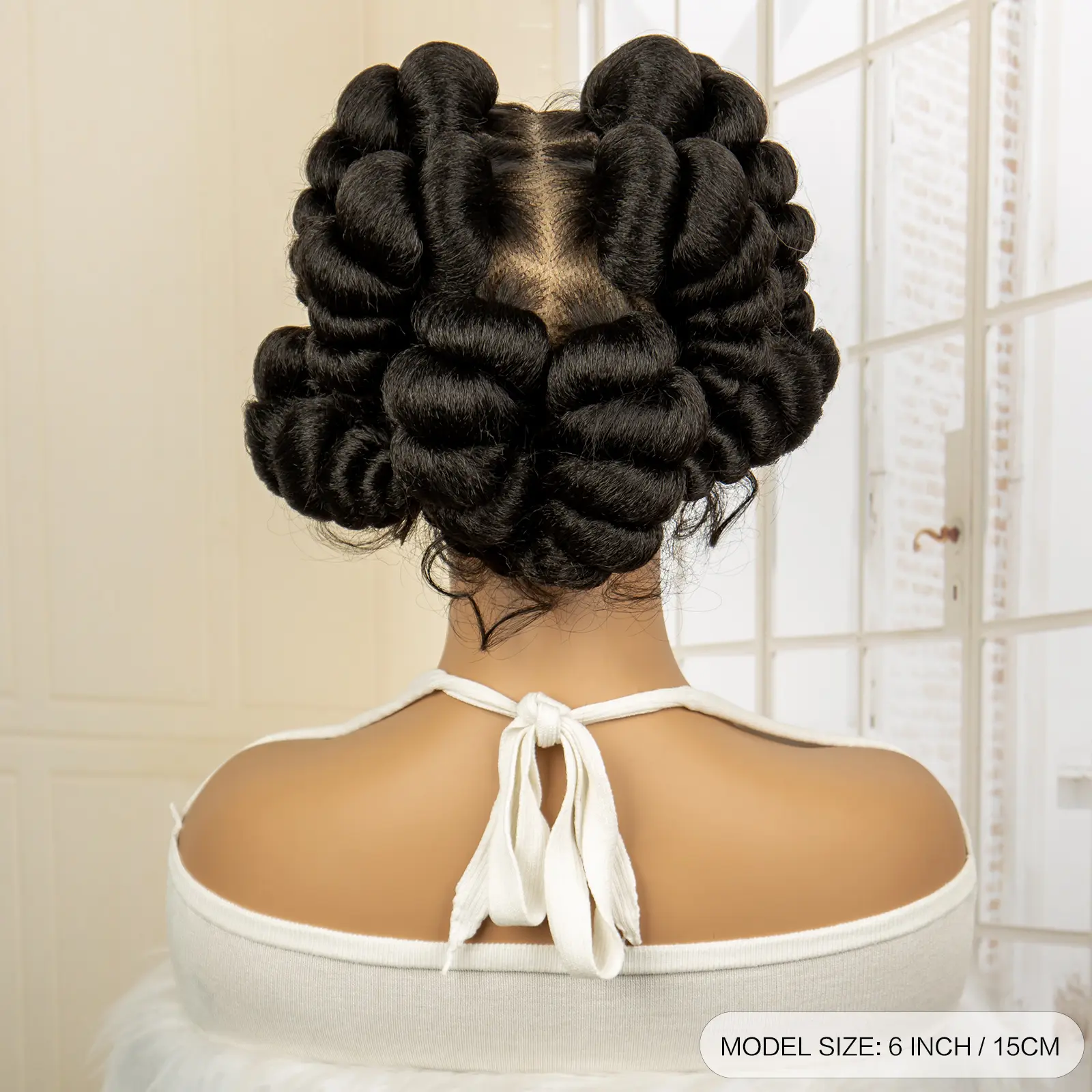 Synthetic Full Lace Afro Bantu Braided Wigs for Black Women Knotless Box Braiding Wig with Baby Hair Lace Frontal Braids Wig