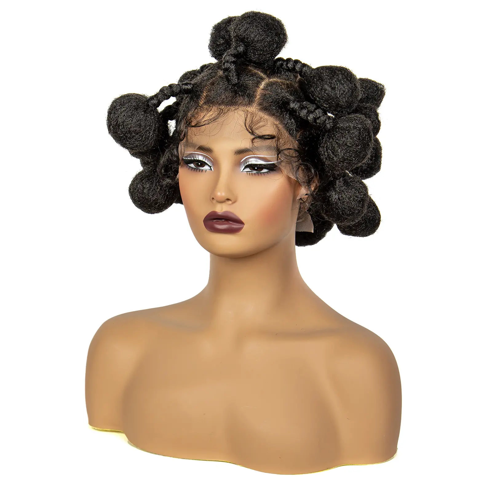 Handmade Bantu Braided Wigs Synthetic Full Lace knotless Braided Lace Wig for Black Women Short Braiding Hair Wig with Baby Hair
