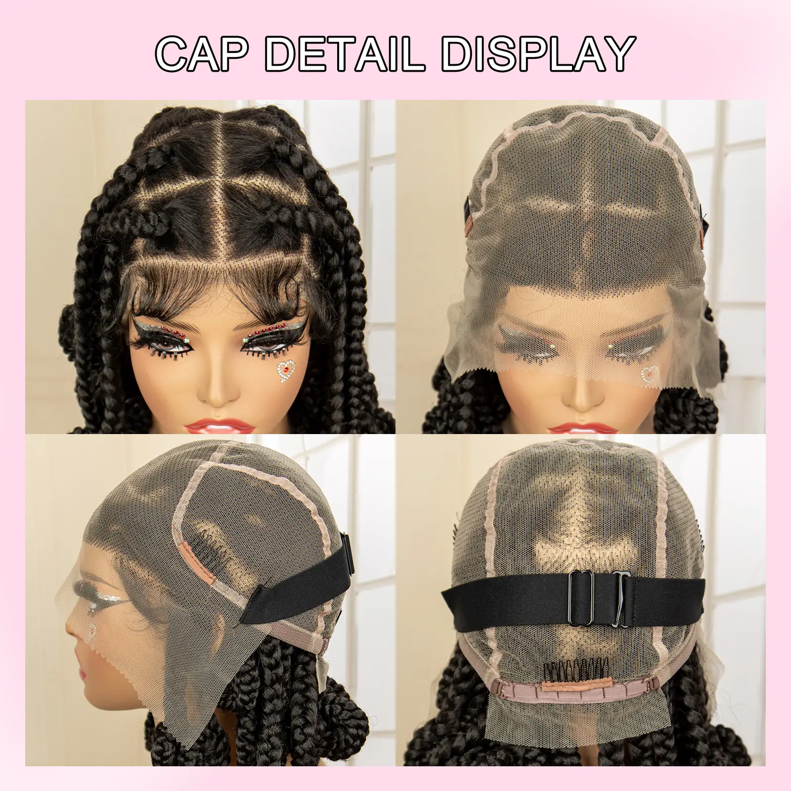Box Braided Wigs Full Lace Bantu Braid Wig Premium Quality 14 Inches Short Luxurious Box Braided Wigs with Baby Hair