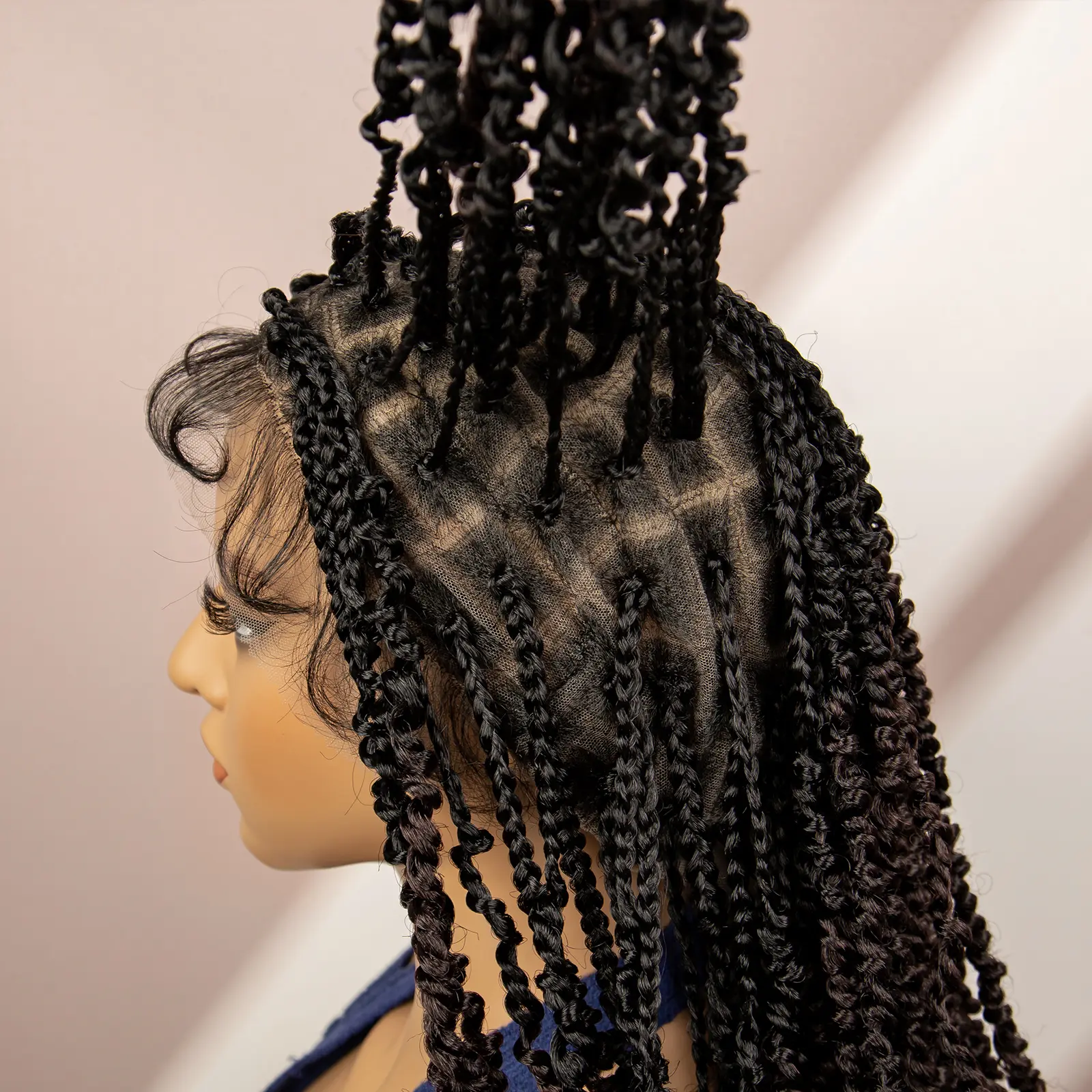 30 Inches Full Lace Synthetic Box Braided Wigs for Black Women Dreadlocks Braids Corchet Locs Braiding Hair Knotless Lace Wig