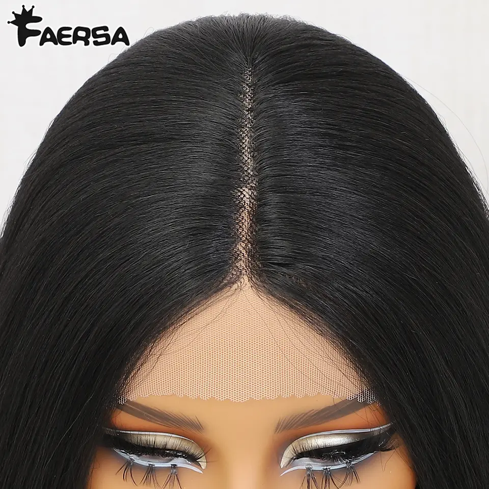 40 Inch Straight Lace Front Synthetic Wig T-Part 13x4x1 Long Lace Wigs Heat-resistant Fiber Copper Lace Frontal Wigs
