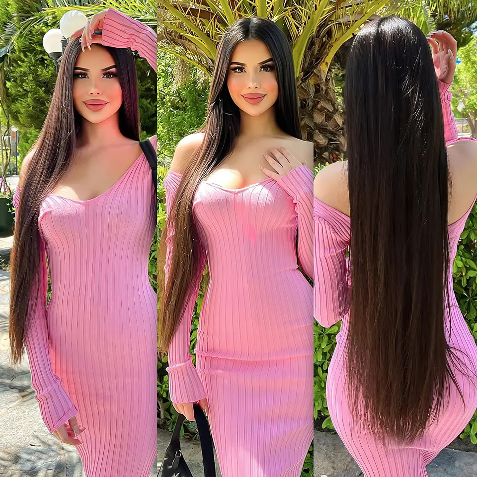 40 Inch Straight Lace Front Synthetic Wig T-Part 13x4x1 Long Lace Wigs Heat-resistant Fiber Copper Lace Frontal Wigs