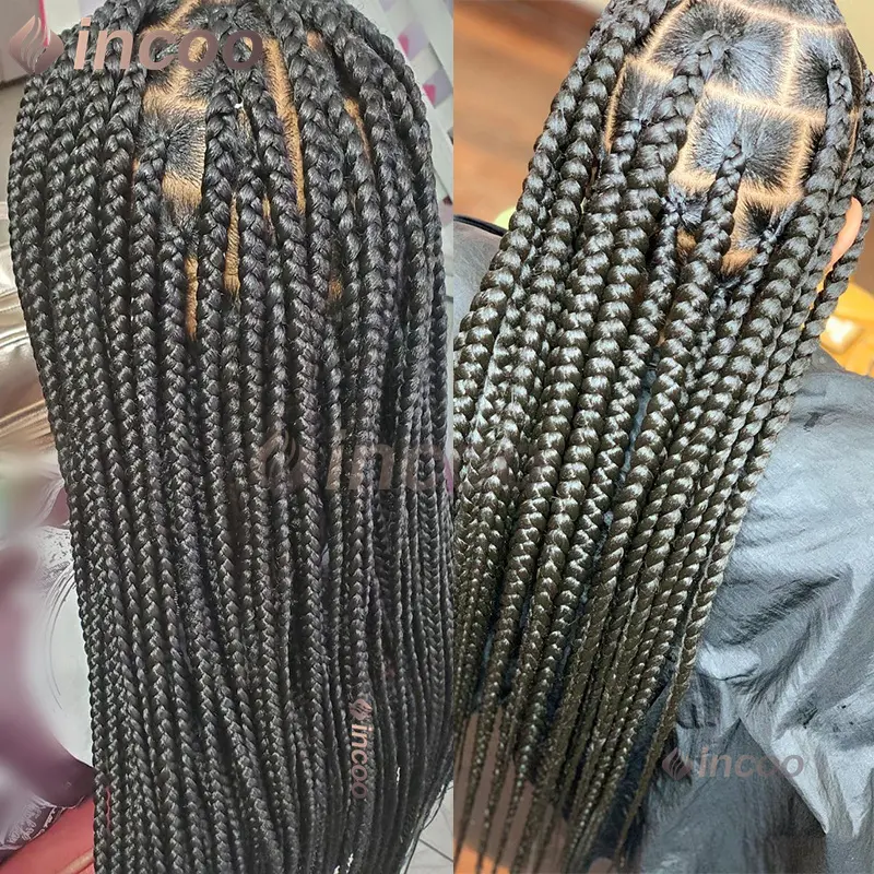 36 inches Synthetic Full Lace Wig for Black Women Larger Box Braid Wig on Sale Clearance Full Lace Cornrow Braids Wig for Woman
