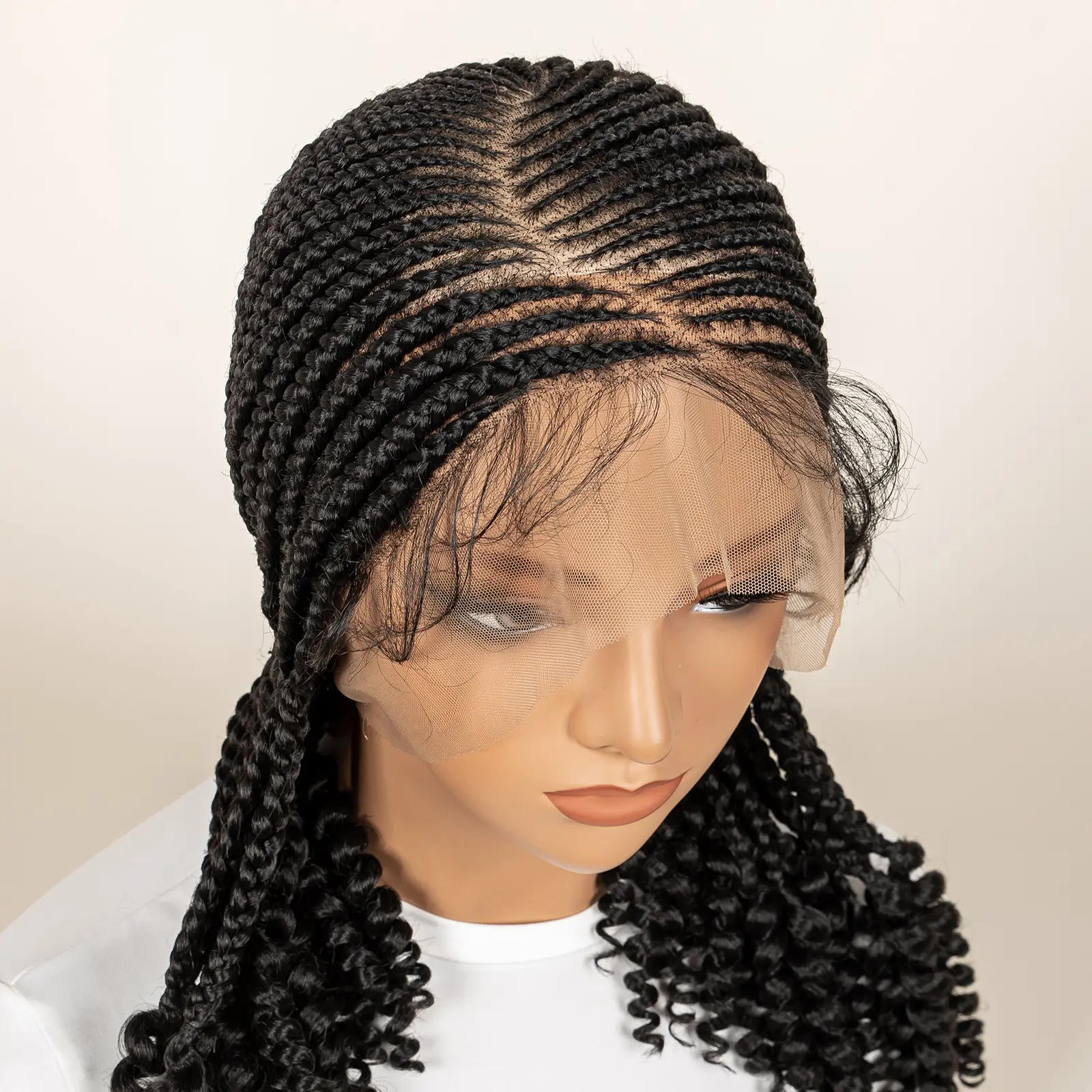 Synthetic Cornrow Braided Wigs for Women 14 Inch Full Lace Braids Wig Short Blait Natural Black Knotless Wig 2025 New Hairstyle