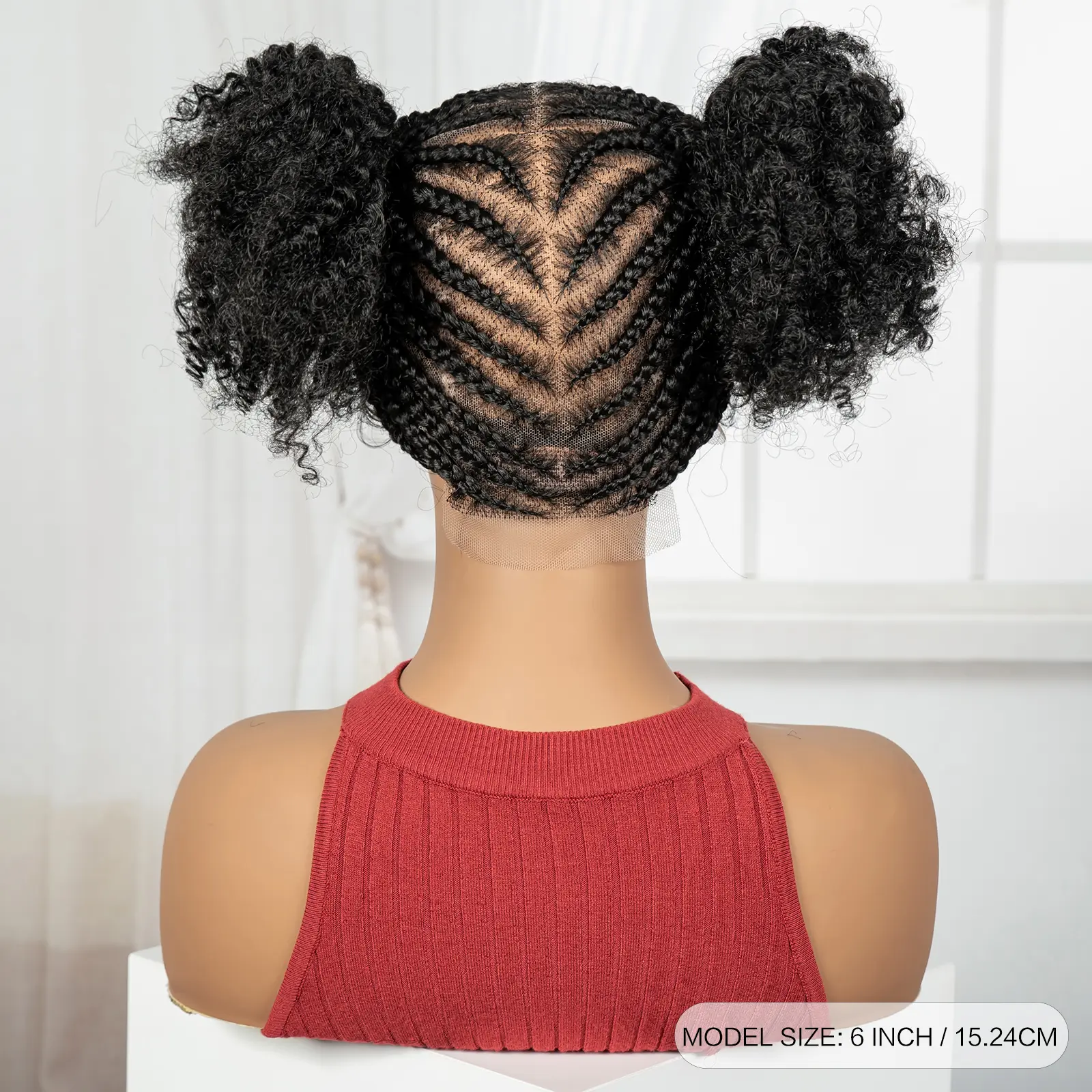 Cornrow Cosplay Braided Wigs Synthetic Full Lace Bantu Braided Lace Wig with Baby Hair for Women Girls Lace Front Braids Wig