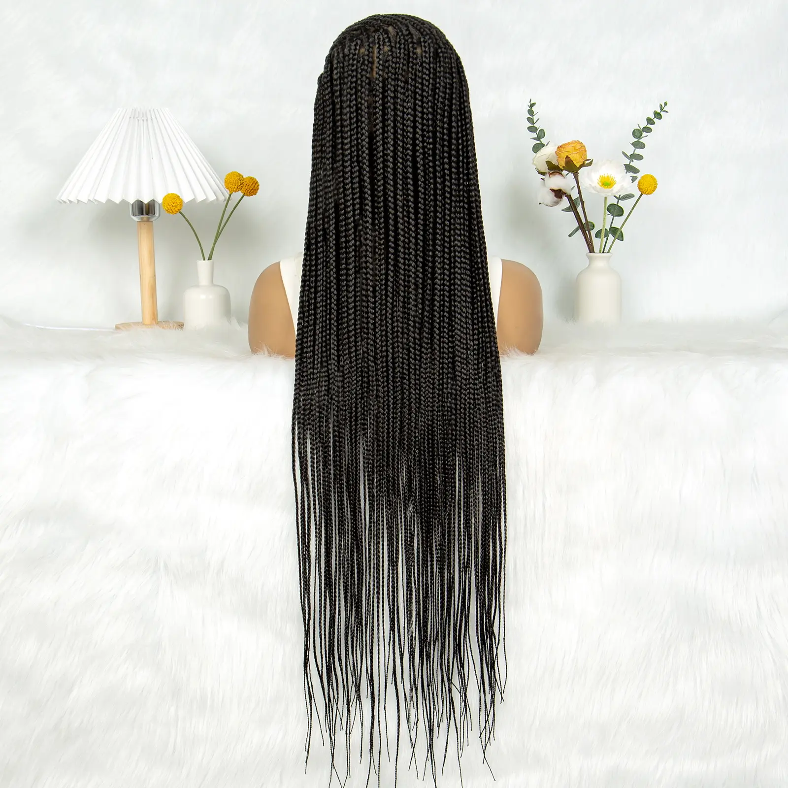 KIMA Synthetic Fulani Full Lace Braided Wigs Cornrow Braids Wigs With Baby Hair for Black Women